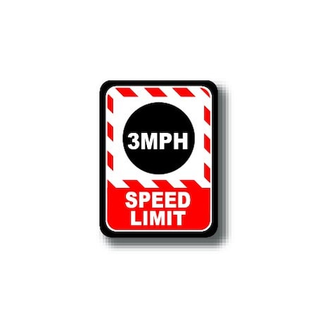 Ergomat 12in x 9in RECTANGLE SIGNS - 3MPH Speed Limit DSV-SIGN 108 #0401 -UEN